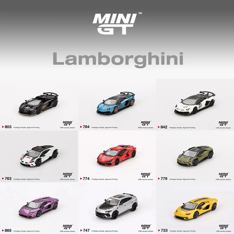 

MINIGT 1:64 Lamborghini Countach LPI Huracan STO Aventador SVJ 63 Urus Diecast Diorama Car Model Collection Miniature Toys