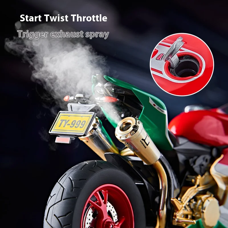 대형 금속 다이캐스트 Ducati 1299 오토바이 모델, 스프레이 시뮬레이션 시작 레이싱 성인 소년 선물용 수집용 장식품