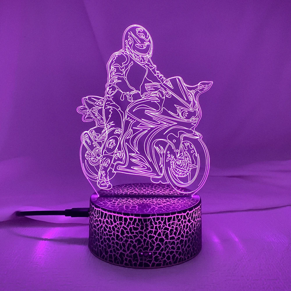 Lampada 3d moto Racer Jonathan Rea Action Figure Nightlight per la decorazione della stanza di casa Cool Fans regalo di compleanno luce notturna a