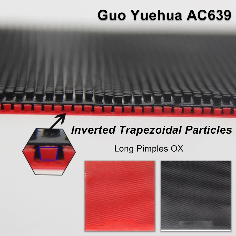 Guo Yuehua AC639 Inverted Trapezoidal Particles Table Tennis Rubber Long Pimples OX Ping Pong Rubber without Sponge