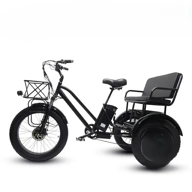 24-Inch adult electric tricycle passenger 750 watt motor 48v battery electric tricycle