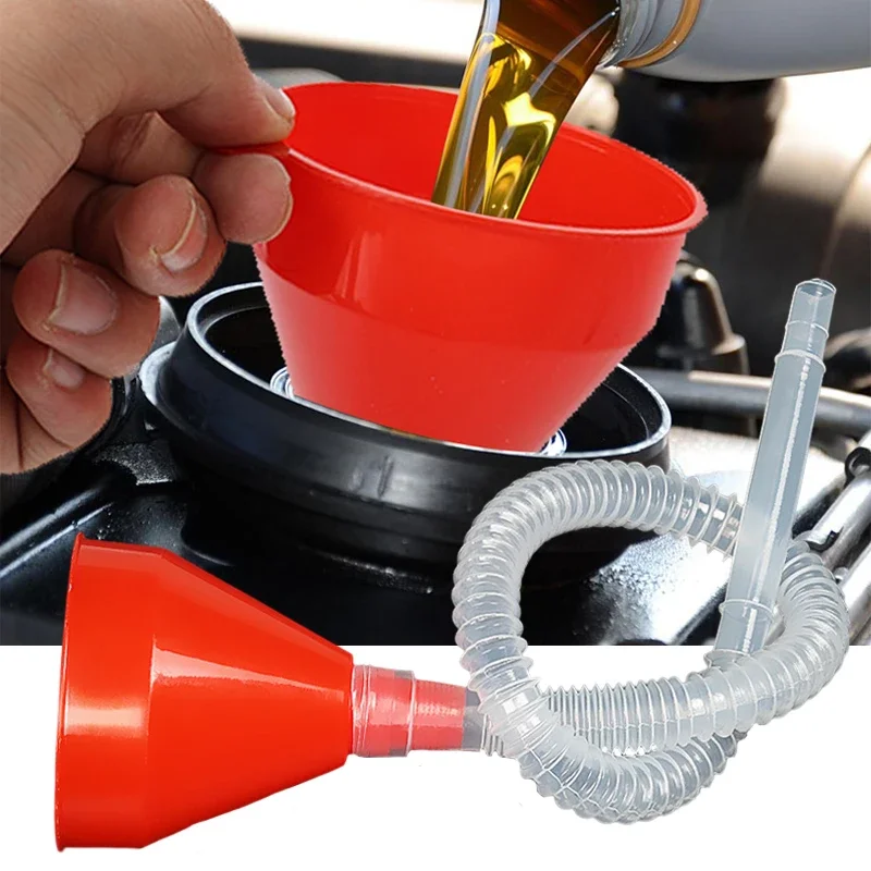 Car Refueling Funnel Telescopic Extension Long Pipe Detachable Hose Filling Funnels Car Motorcycle  Engine Gasoline Oil Funnel