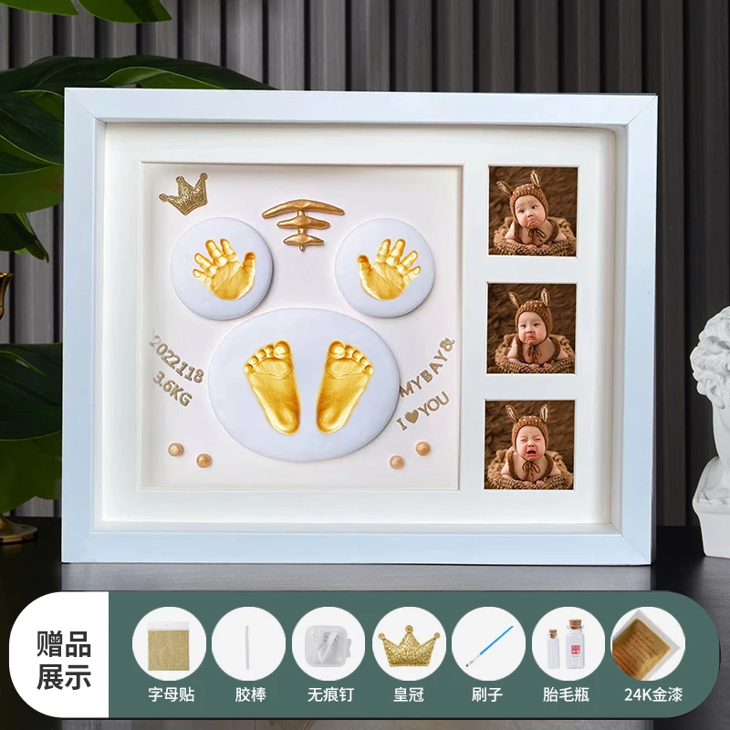 

Baby hand and foot prints one year old fetal hair commemorative frame newborn baby hand and foot prints baby handprint