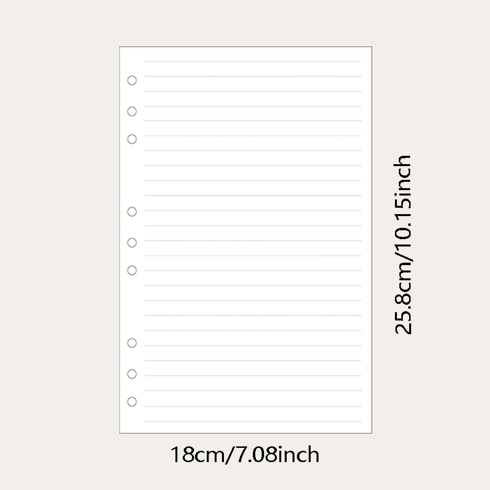 2 Pack B5 9-Hole Refill Paper, 200 Sheets Loose Leaf Filler Paper, 17.8x25.8cm, 200gsm Thick for Binders