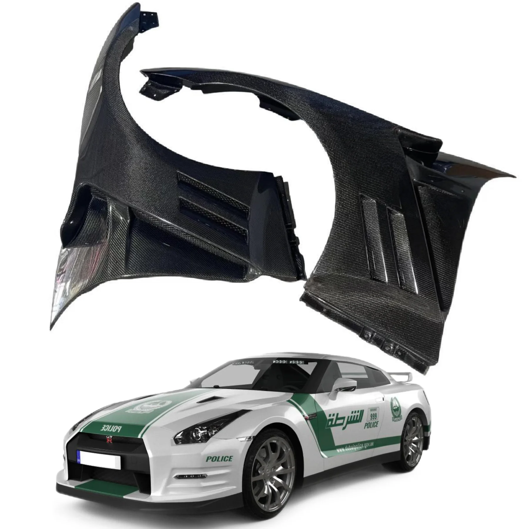 

Wholesale JINGJIANG Black Carbon Fiber Lightweight Fenders For GTR 35 2007-2023 Retrofit/Upgrade New