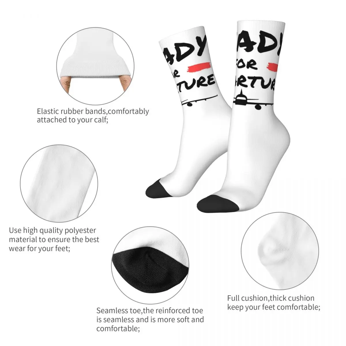 Носки с изображением самолета, готовые к выемке, Harajuku, высококачественные чулки, всесезонные длинные носки для унисекс, рождественские подарки