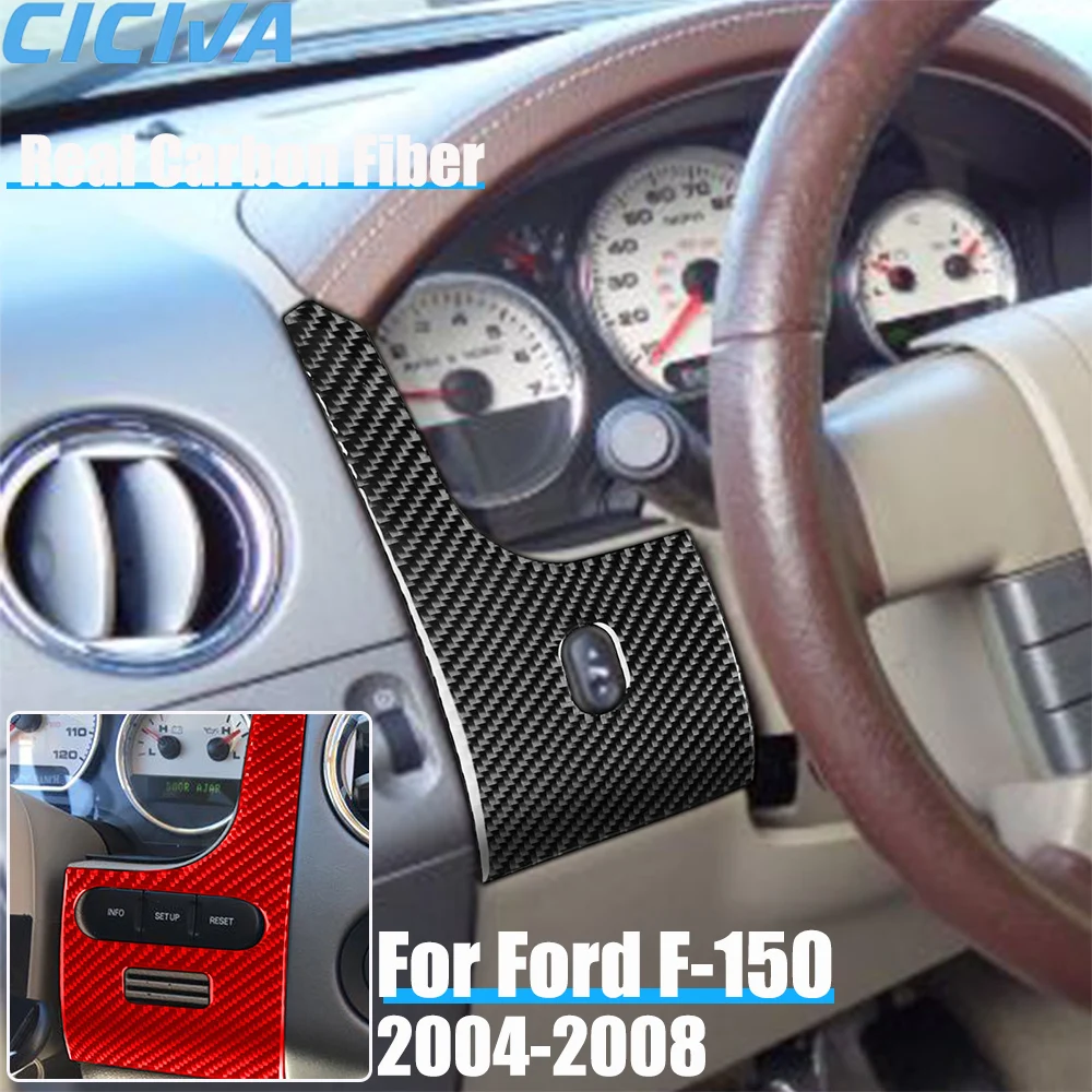 Real Carbon Fiber Car Accessories Speedometer Side Panel Trim Cover Soft Sticker For Ford F150 FX4 2004 2005 2006 2007 2008
