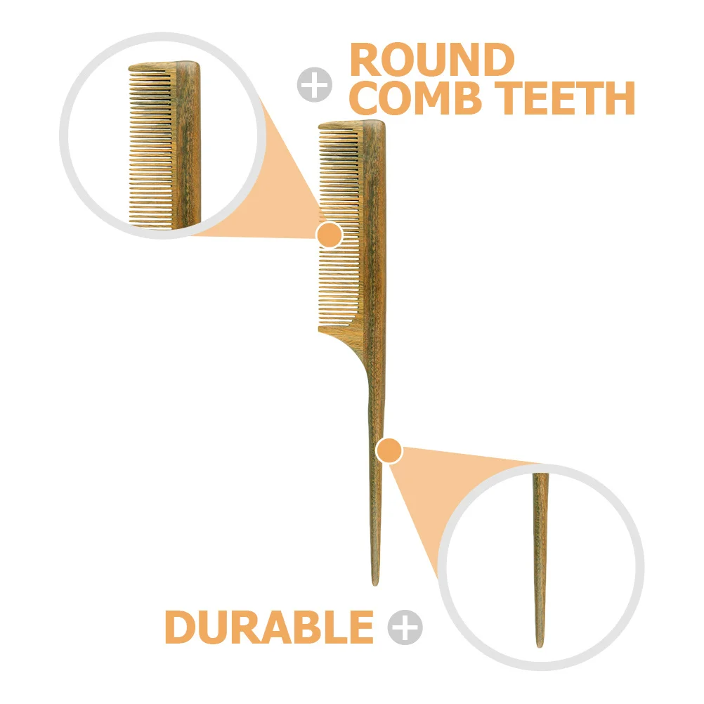 

Расческа с деревянной ручкой и мелкими зубцами, антистатическая, для распутывания и укладки волос, для салонов и парикмахерских