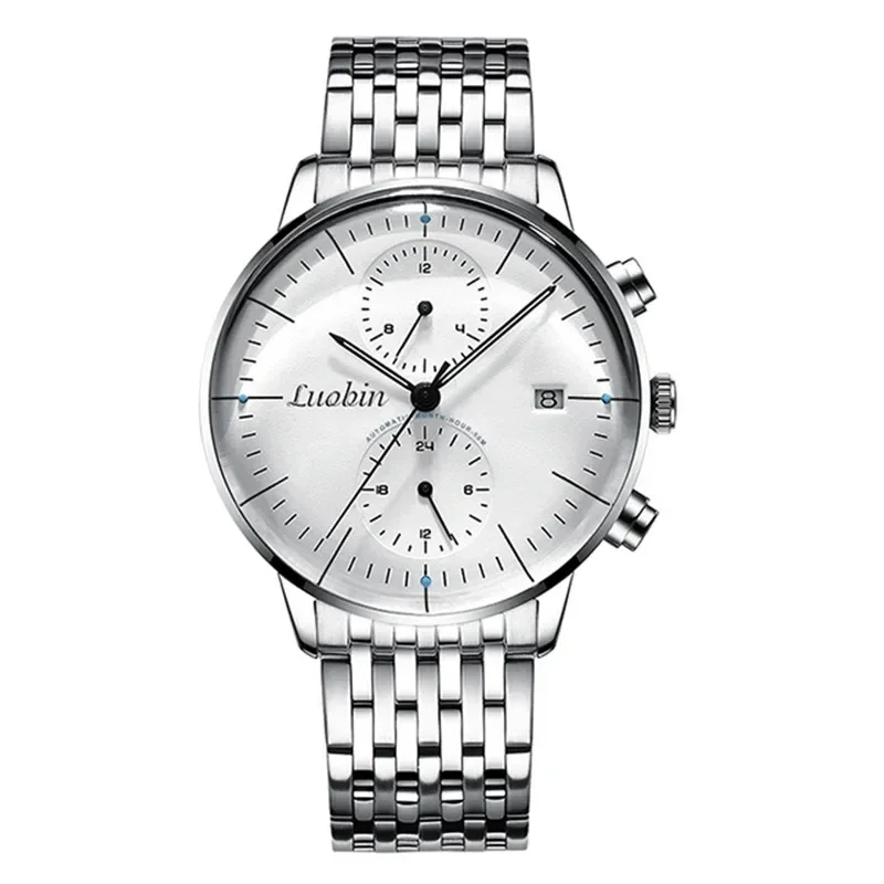 Imagem -03 - Relógio Quartzo em Masculino Clássico Fashion Cronógrafo Calendário Luminoso Impermeável Luxo 42 mm Aço Inoxidável