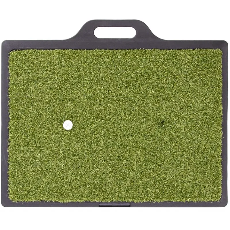 HOW TRUE Golf Hitting Practice Mat with Heavy Rubber Base, Portable Golf Training Mat for Indoor and Outdoor