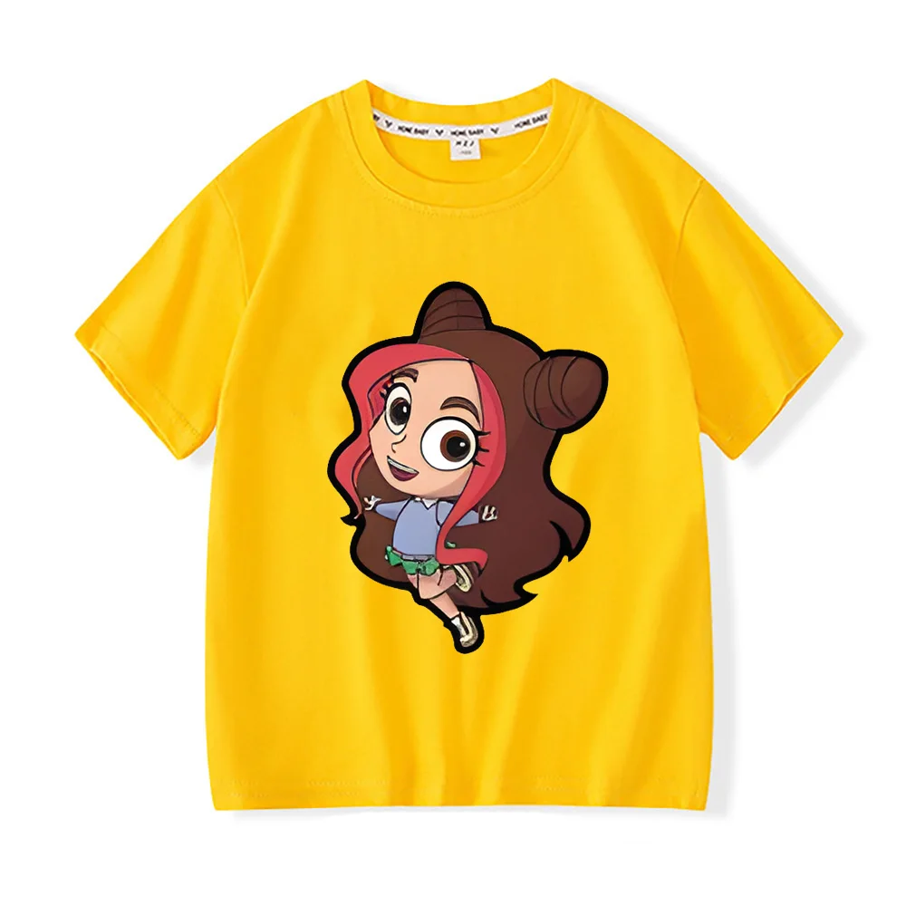 A4 Cartoon Graphic Kids T-shirt Girls Soft Cotton Short Sleeve Tshirt Boy Comfortable Round Neck Tees Children Boutique Clothing