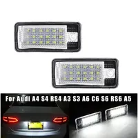 2x LED Number License Plate Light 8E0807430A 8E0943021B 8E0943022B For Audi A3 S3 D3 A4 S4 B6 A6 C6 S6 B7 Q7 A8 S8  RS4 RS6