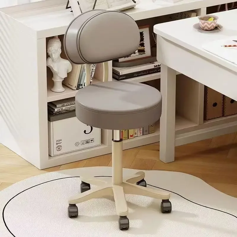 Beauty stool with backrest, swivel and adjustable height chair, manicure and hairdressing swivel chair, home dressing and makeup
