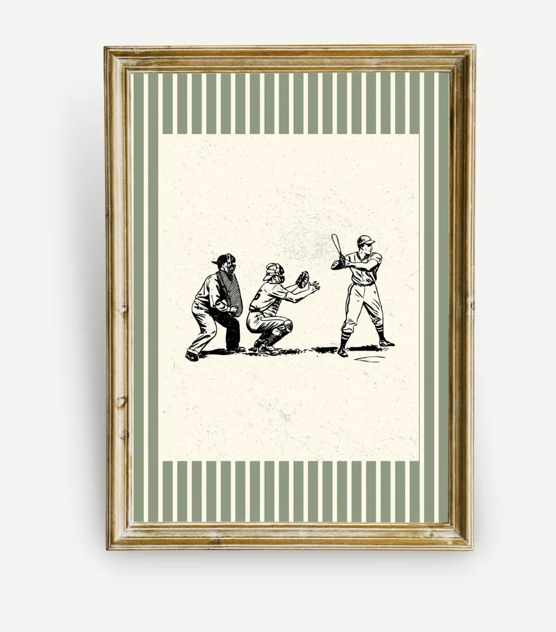 Vintage Baseball Game Wall Art Canvas Prints, Retro Sports Sketch Posters, Classic Decor for Kids Room Bedroom Living Room Decor