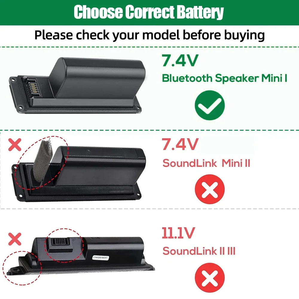 2800mAh 061384 Rechargeable Battery for Bose Soundlink Mini I One Gen 1 Bluetooth Speaker 413295 061385 061386 063287