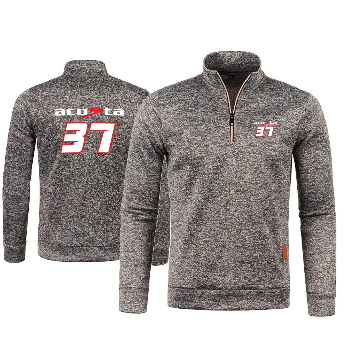 Men\'s Hoody Pedro Acosta 37 GP Retro Motorcycle  Sweatshirts Men Pullover Sweater Half Zipper Fleece Pullover Soft Shell Jacket