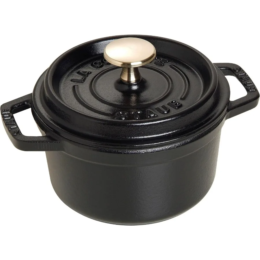 

La Cocotte Round 40509476 Pico Cocotte Круглый черный 5,5 дюймов 14 см Маленький эмалированный горшок для литья для обеих рук, индукционный, совместимый