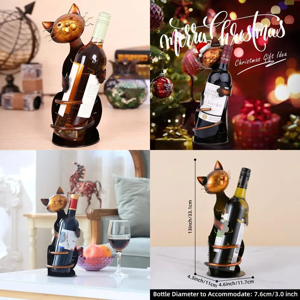 

Metal Wine Rack - Cat-Shaped Holder, Functional Home Decor Craft