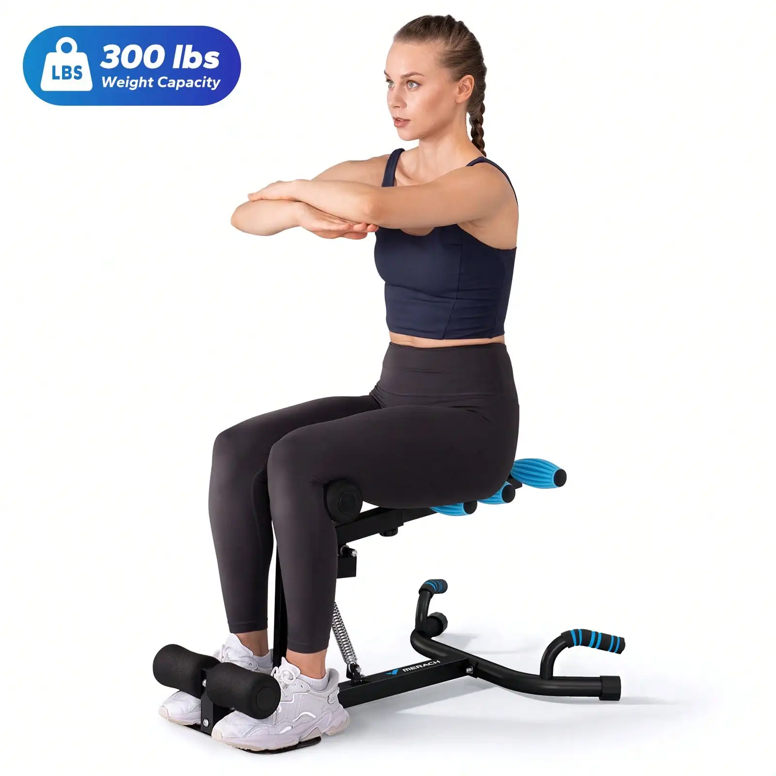 MERACH Deep Squat Machine, Adjustable Glutes Trainer Machine, Core Leg Push Up Workout Machine For Home Gym