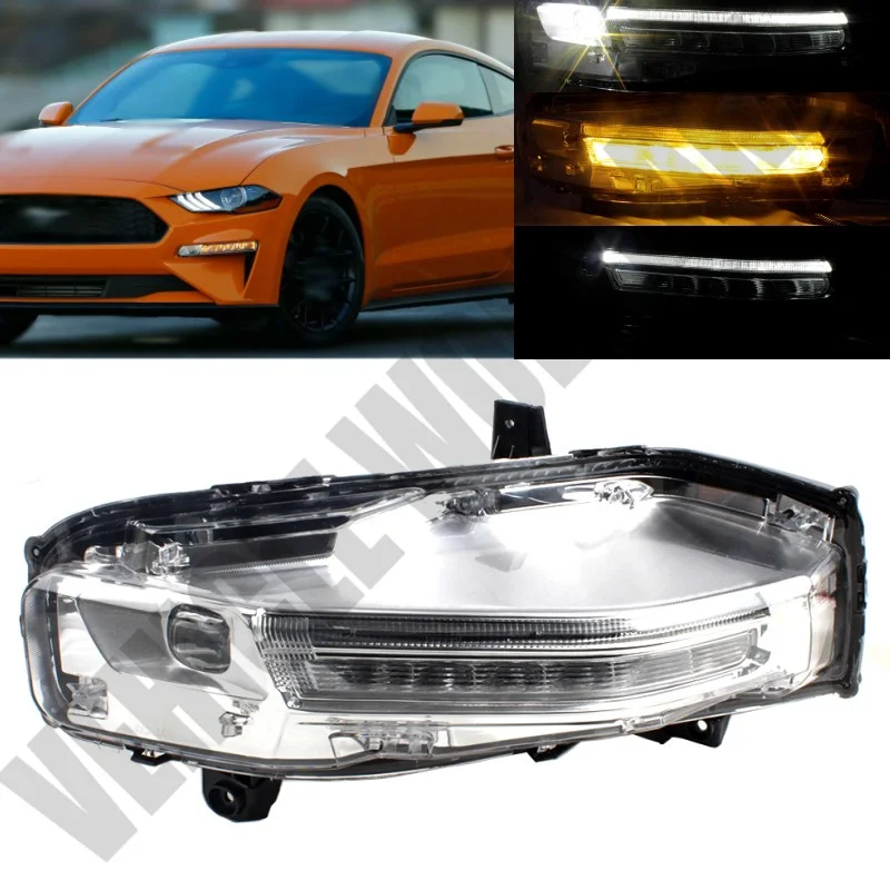 

For Ford Mustang European Version 2018 2019 2020 2021 2022 Left Side Front LED DRL Daytime Running Lights Fog Lamp Light