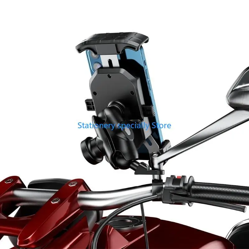 

P0RB Universal Motorbike Phone Thone Loadview зеркальный держатель 360 ° вращение для телефона 3,5-6,5