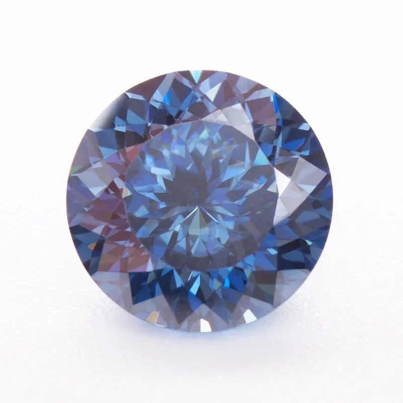 

Moissanite Stone Round Shape Primary Colours Royal Blue 100 Faces Cut Gemstones Jewelry Making Materials with GRA Certificate