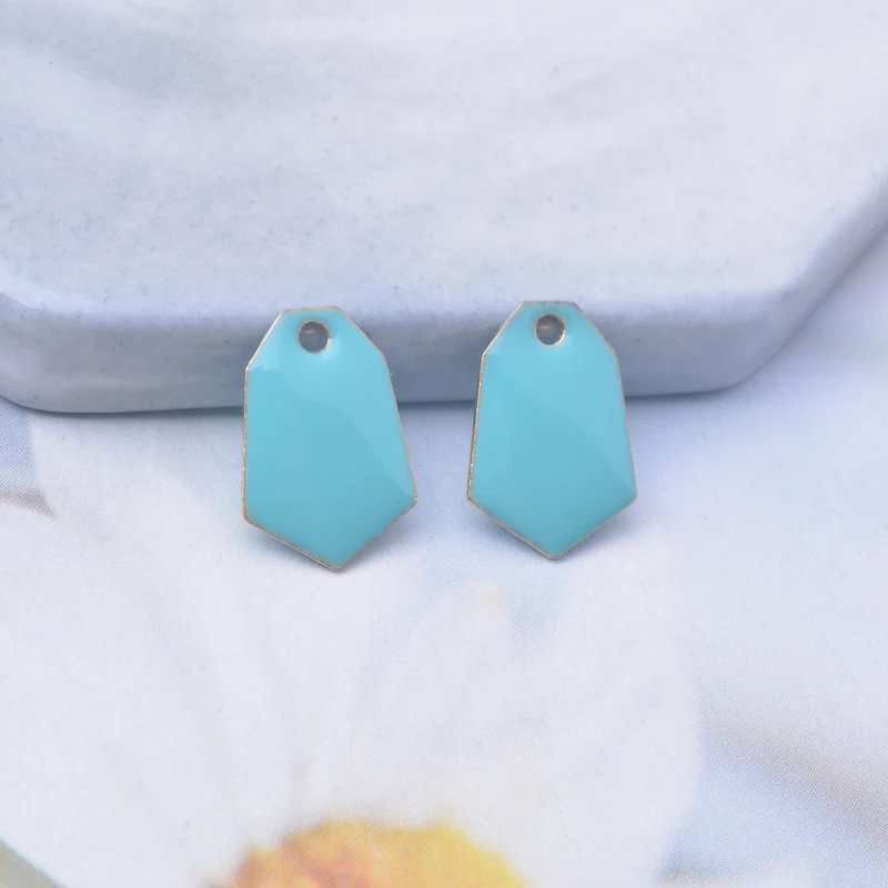 30 Stück Kupfer-Geometrie-Anhänger mit Tropfen-Emaille, beidseitig emailliert, für DIY-Schmuck- und Ohrringherstellung – Detail 9