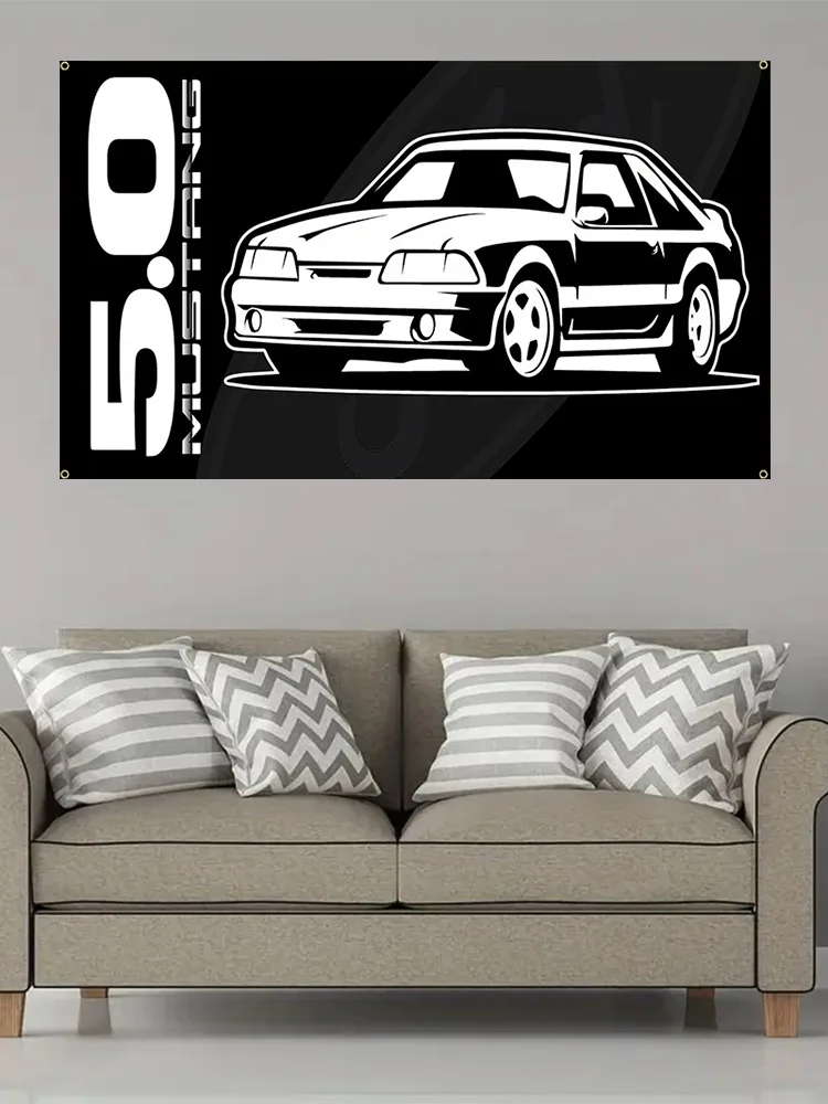 Amerikanisches Classic Muskelauto Automobil Kunst für Werkstatt Büro Man Cave Banner Flag