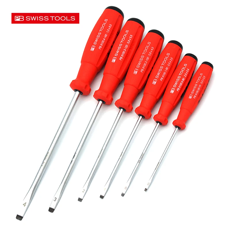 PB SWISS Screwdrivers for Phillips and Slotted Screws with Convex Handle Back Multifunctional Screwdriver Repair Tools 8100 8190