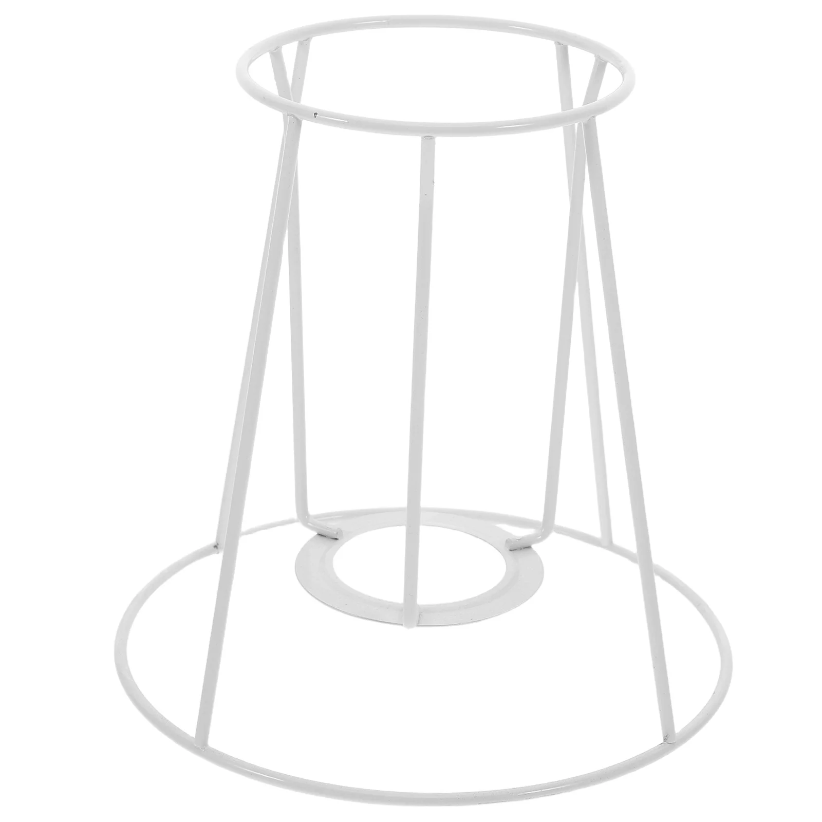 

Hollow Out Iron Wire Lampshade Frame for DIY Ceiling Lamps Chandeliers White Metal Ring Support Cage Lampshade