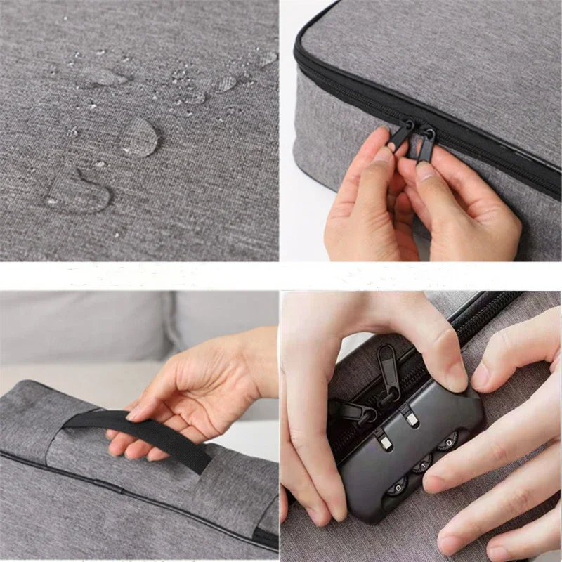 حقيبة منظم المستندات A4 حامل مجلد للرجال والنساء غطاء حقيبة محفظة جواز السفر المنزل الآمن حقيبة تخزين الملفات الوظيفية '][\