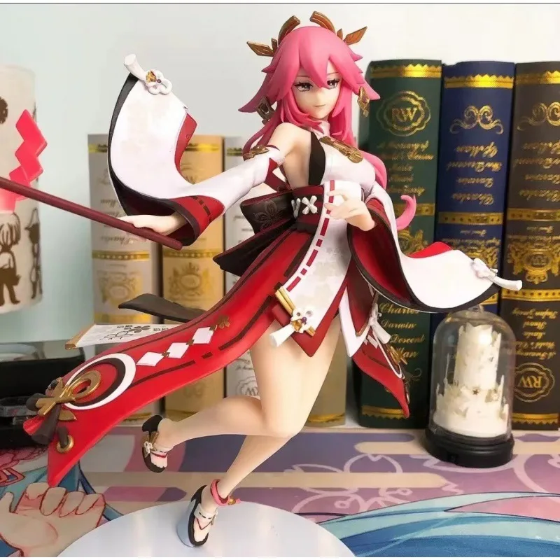 

Фигурка Genshin Yaegamiko, 25 см, двухмерная игра, красивая девушка, модель аниме Miko, украшения для рабочего стола