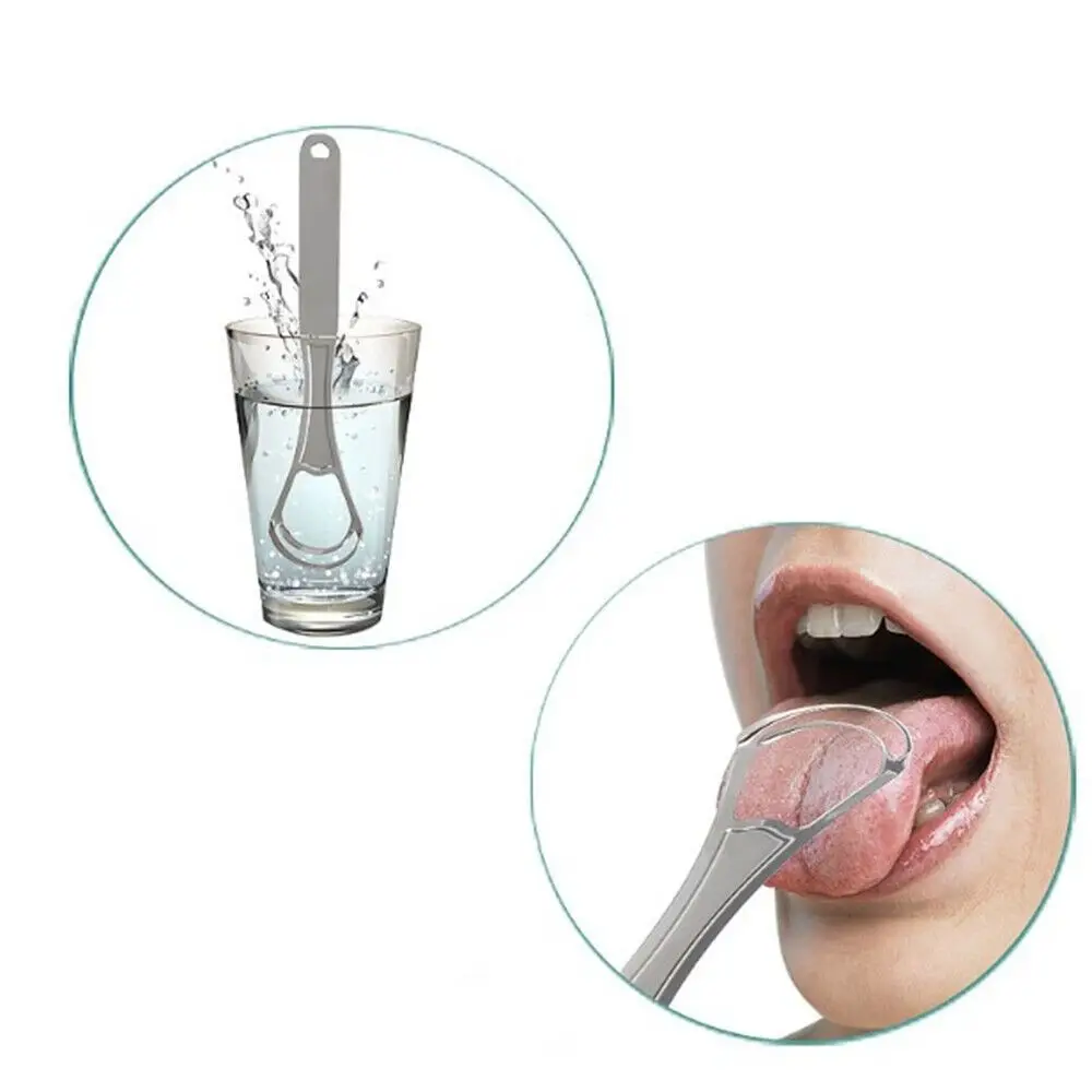 High Quality Stainless Steel Mouth Brush Double Decker Clean Tongue Tongue Brush Tongue Scraper Cleaner
