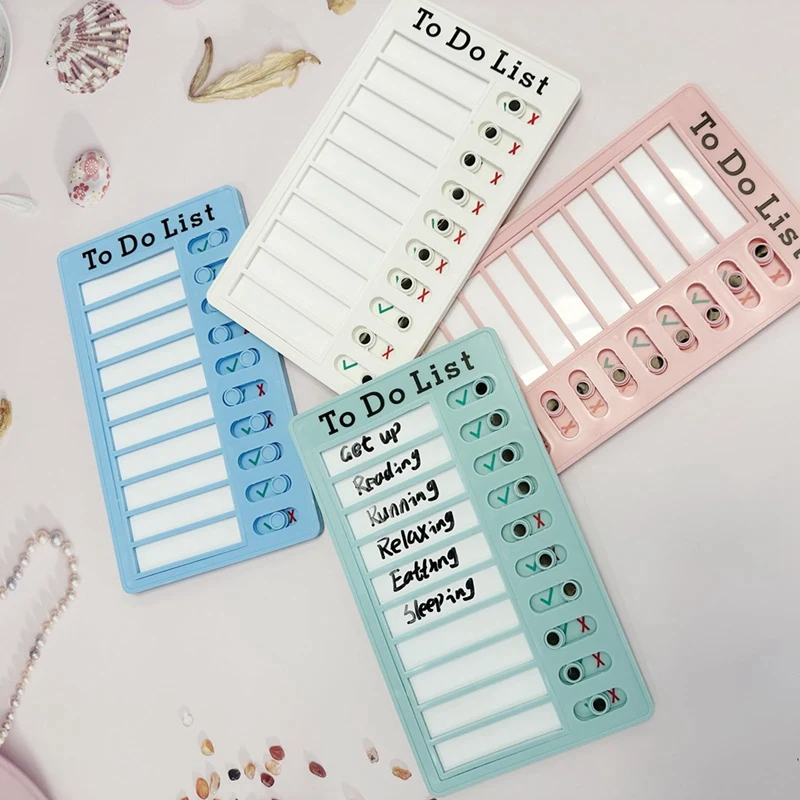 Tableau de liste de choses à faire, 4 pièces, effaçable à sec, mémo, tableau de liste, avec 10 papiers effaçables à sec