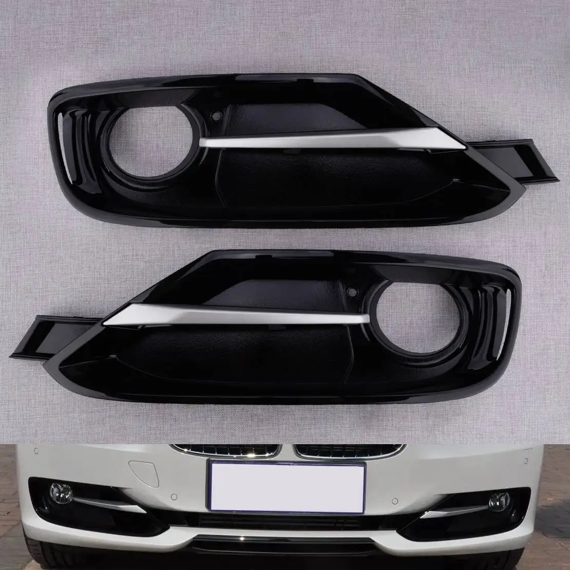 

51117300737 51117300739 1 комплект переднего бампера, нижняя противотуманная фара, лицевая панель, крышка решетки + отделка, подходит для BMW 3 серии F30 F31 2012-2019