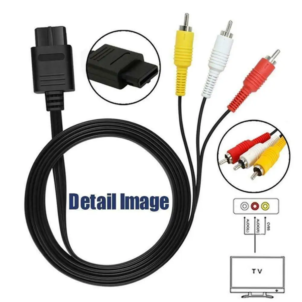 1.8 متر لنينتندو 64 N64 الصوت التلفزيون فيديو الحبل كابل AV إلى RCA ل سوبر نينتندو GameCube N64 SNES لعبة مكعب الملحقات