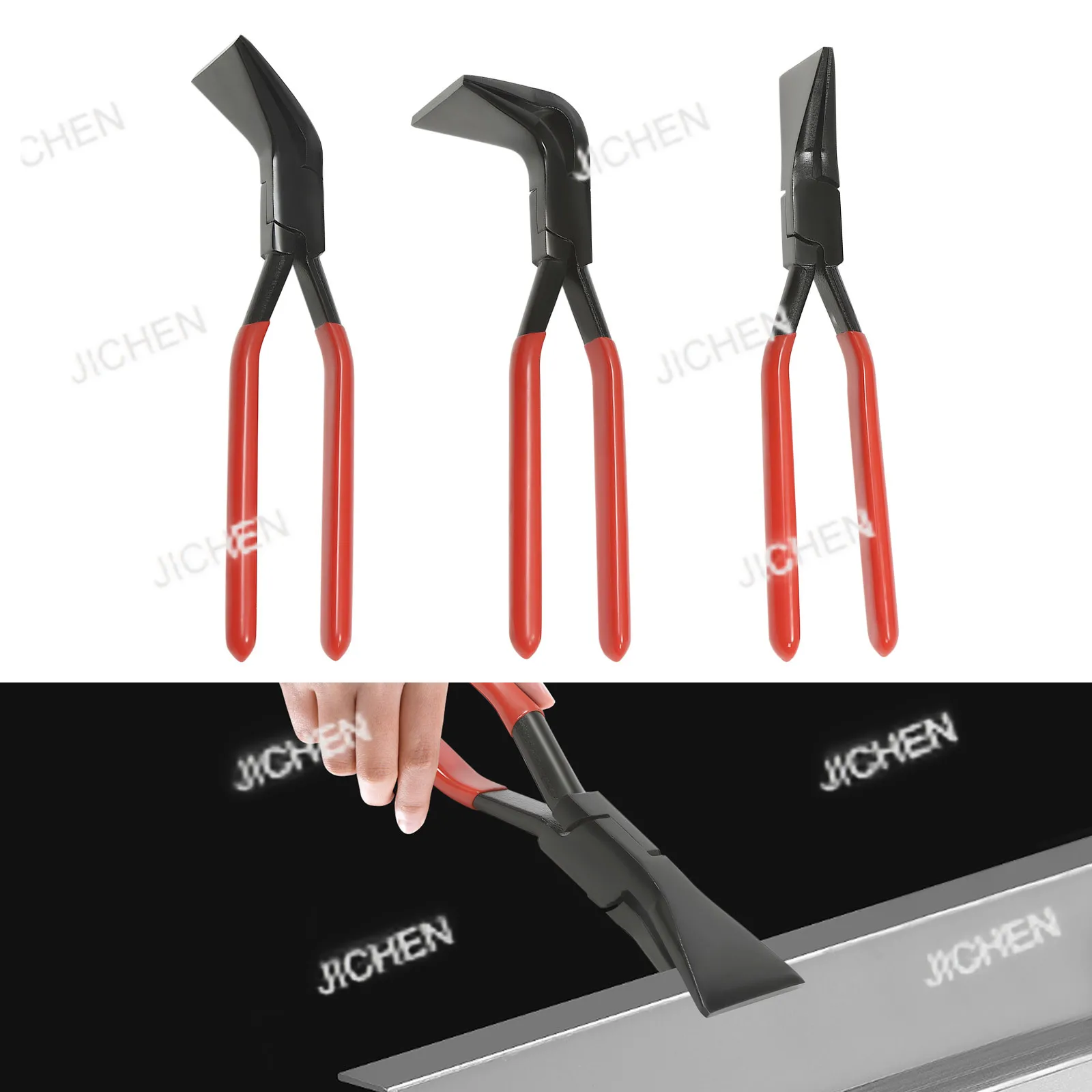 

3Pcs Metal Bending Pliers Set, Straight & 45° & 90° Hand Seamers Sheet Metal Tools for Bending & Flattening Sheet Metal is