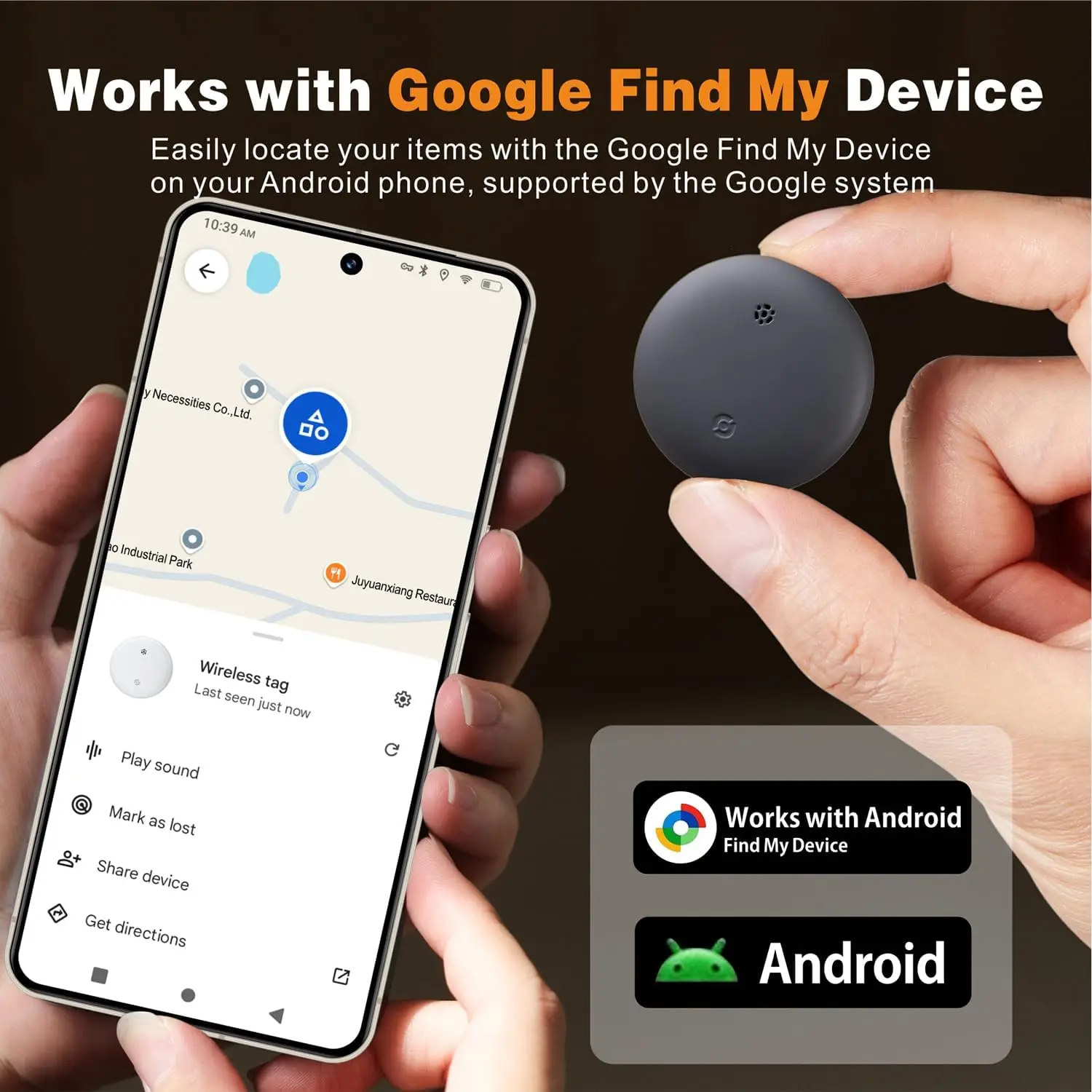 Smart Google Find Hub Tracker Tag For Google Find My Device (Find Hub) App. Finder For Keys, Luggage, Suitcase, Backpack, Purse