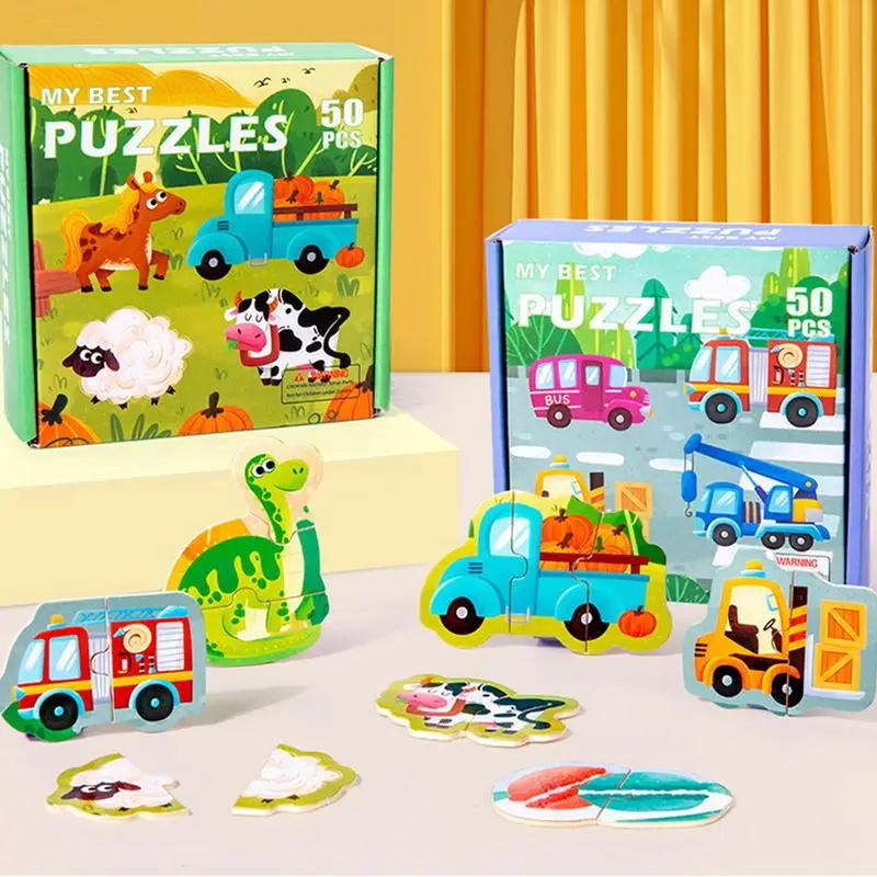 

Baby Wooden 3D Puzzles Tangram Shapes Learning Educational Cartoon Animal Intelligence Jigsaw Toys For Children Gift