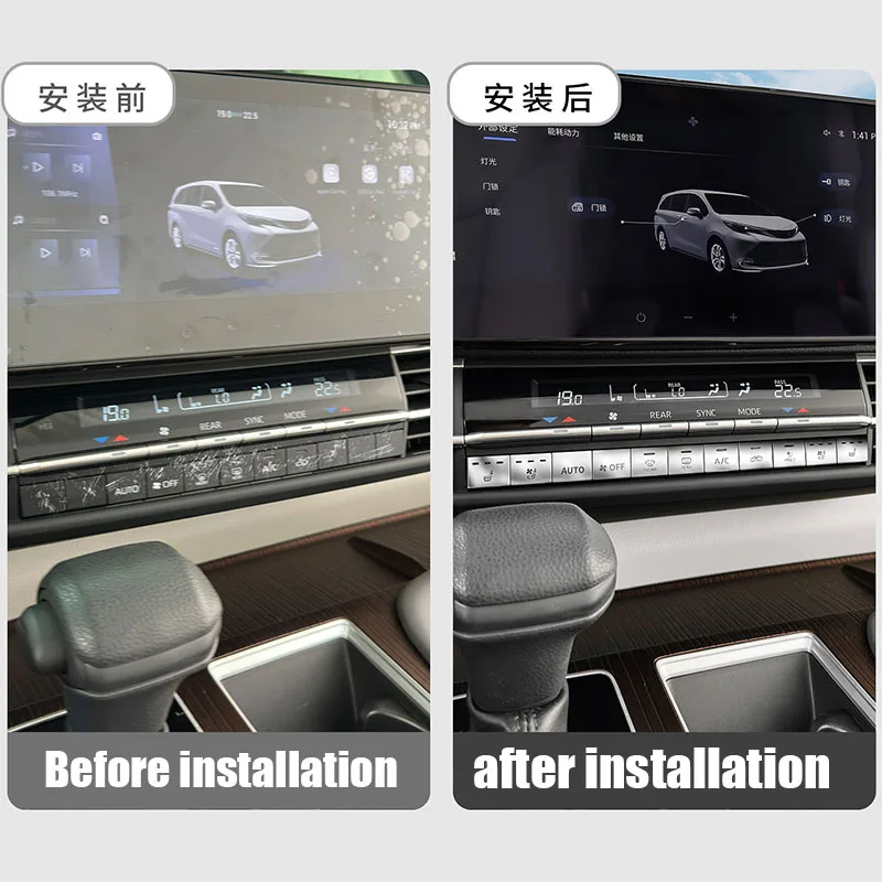 

For Toyota Sienna XL40 2021 2022 2023 2024 2025Aluminum alloy material for decorative stickers on air conditioning panel buttons