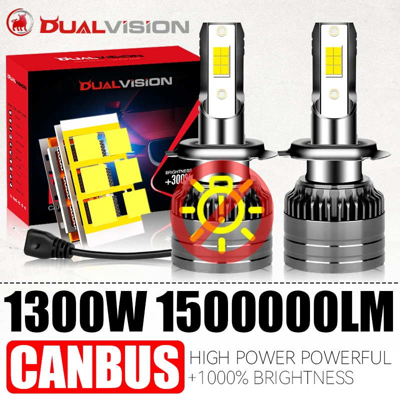 

Dualvision H4 светодиодные автомобильные фары H7 H11 H1 CSP чип дальнего ближнего света 9005 HB3 H8 H9 9006 HB4 9012 HIR2 4300K 6000K 8000K Мини-диод