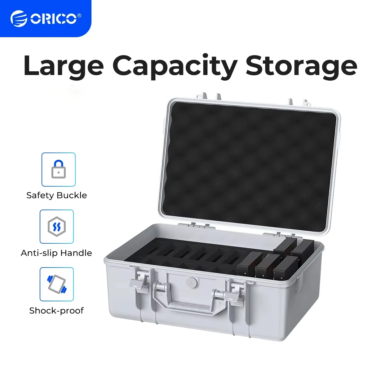 ORICO 3.5 inch 20 Bay HDD Protection Storage Case Hard Drive External Box with Locking Protection