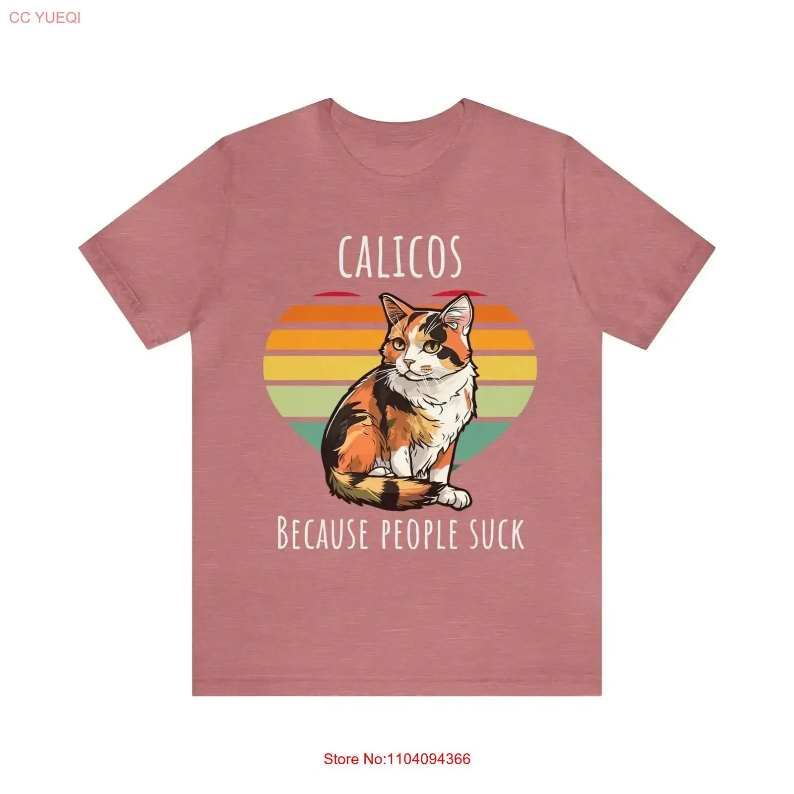 

Calicos Because People Suck Calico Cat Lover to Mom T Shirt Funny Retro SunseT vintage Washed streetwear Stylish Stretched