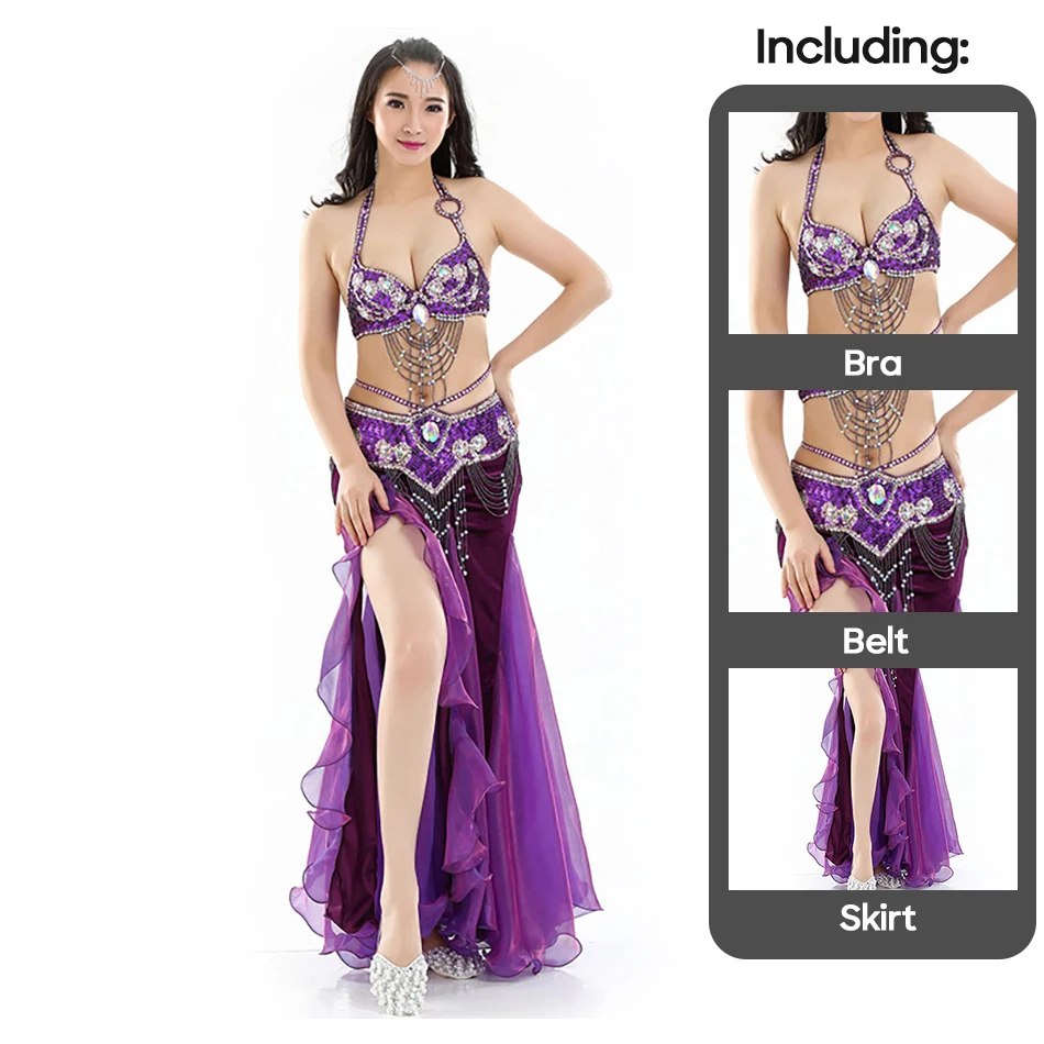 

Belly Dance Accessories Flannel Skirt Belly Dance Suit Set For Performance Costume Performance Suit Performance Costume Suit