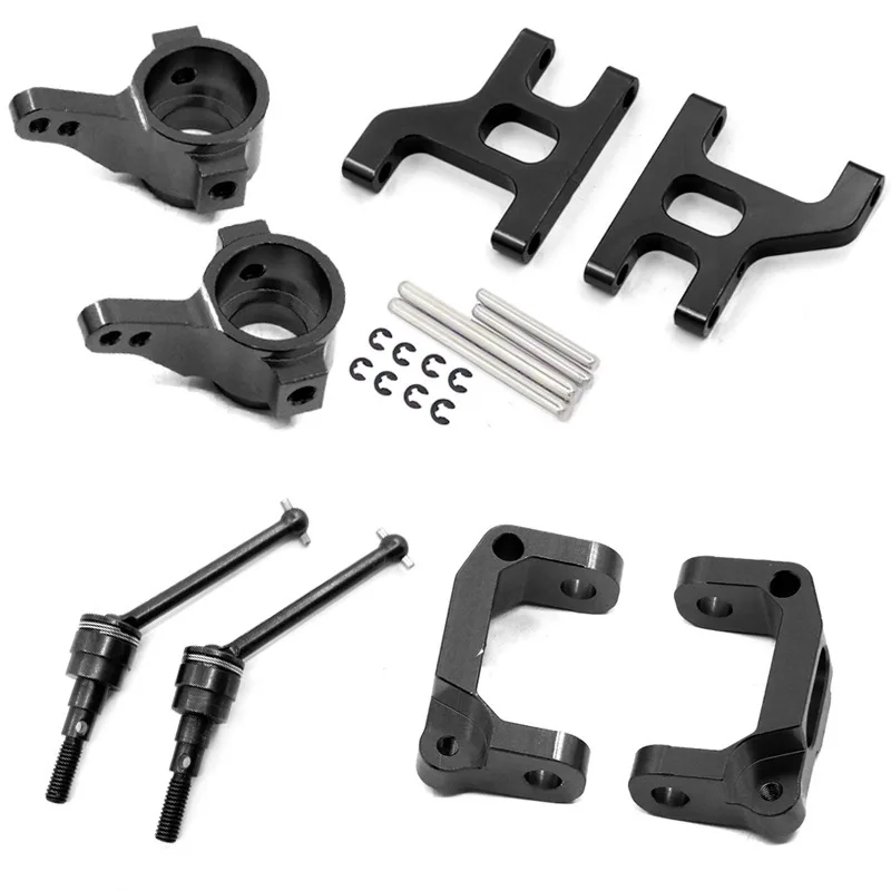 Aluminium-Frontschwinge + Gelenkknöchelarm + Antriebsschwenkwelle + Nabenträgerbasis C-Set für 1/10 TAMIYA CC01 TA02 TA03 RC-Car