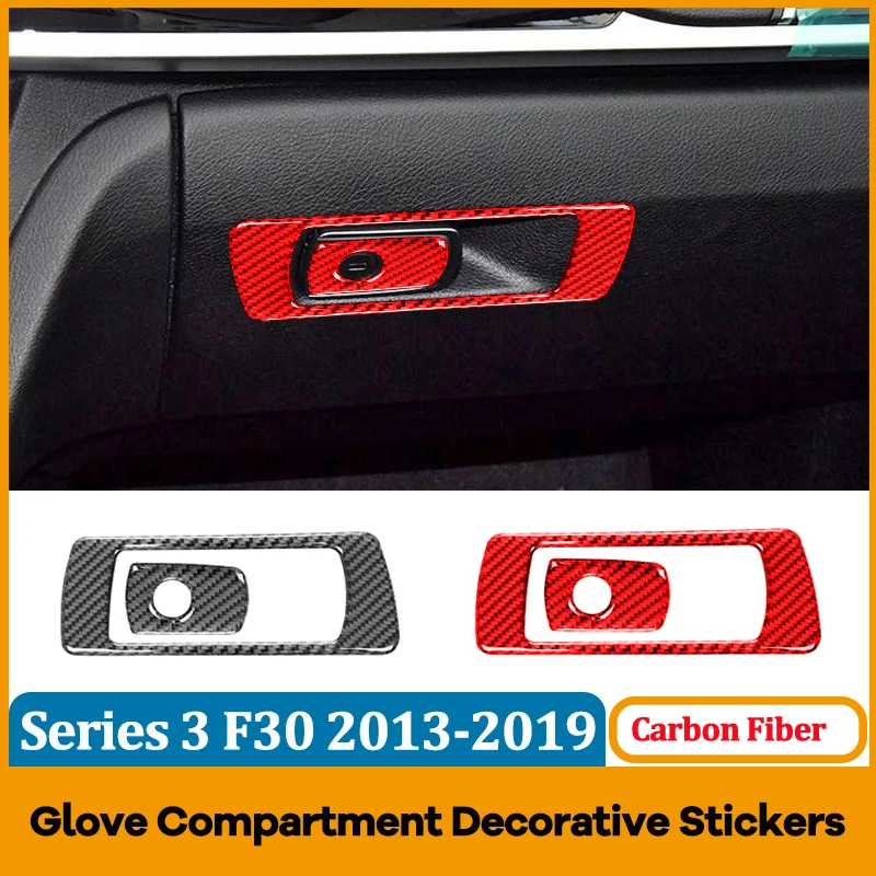 

Real Carbon Fiber Car Passenger Glove Storage Compartment Switch Sticker for BMW 3 Series F30 2013-2019 Interior Modification