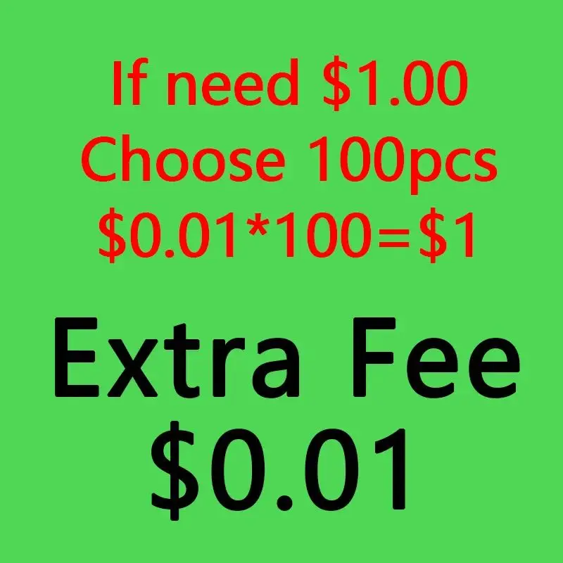 

Each item costs 0.01 USD, and an additional shipping fee of 1.00 USD is required. Extra fees - extra fees on the order.