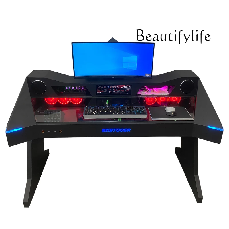 

Computer chassis integrated table fully transparent water-cooled large chassis high-end science fiction e-sports table