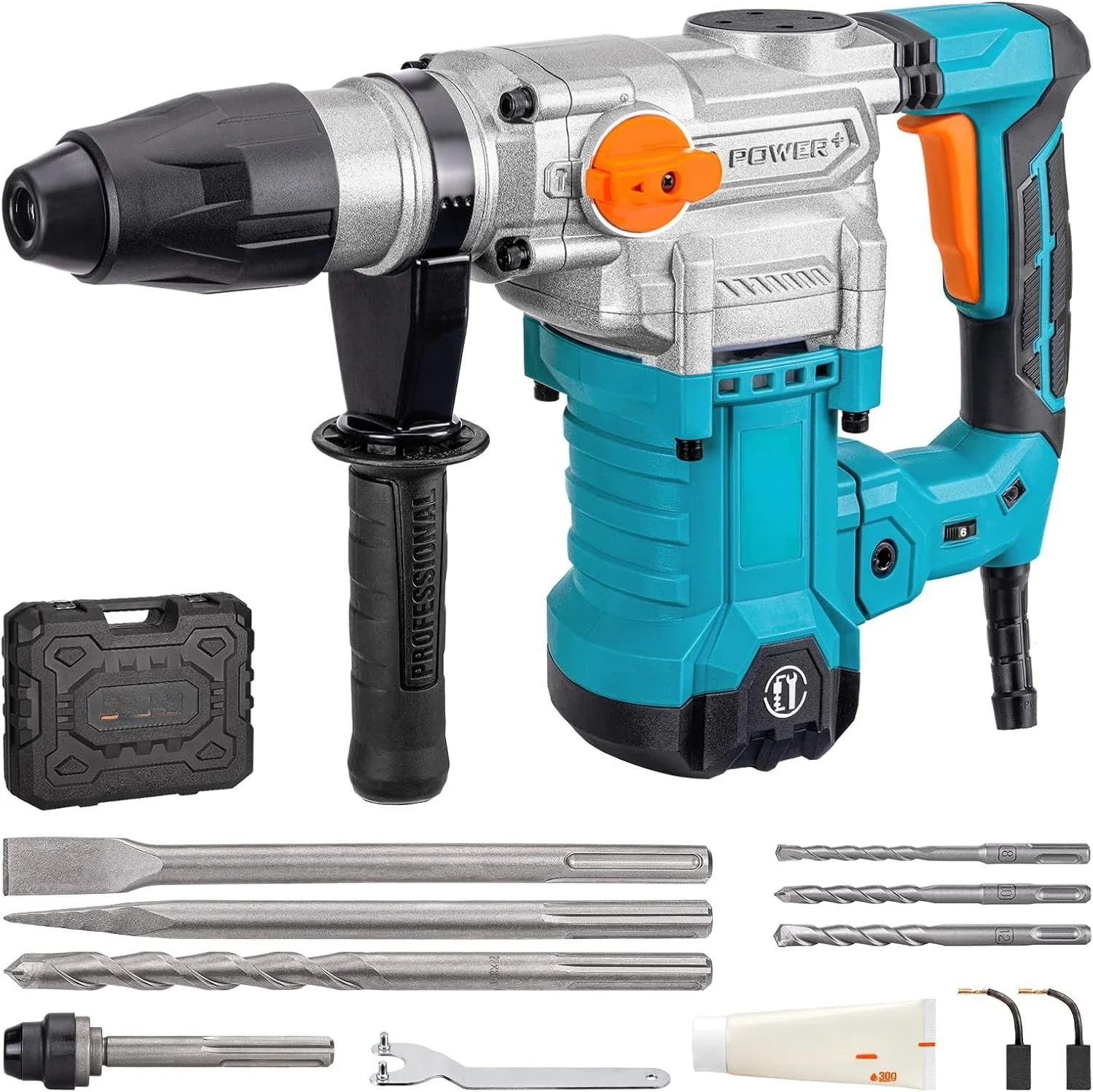 

1-9/16" SDS-Max Heavy Duty Rotary Hammer Drill with Vibration Control,Safety Clutch,13 Amp 3 Functions Demolition Rotomartillo