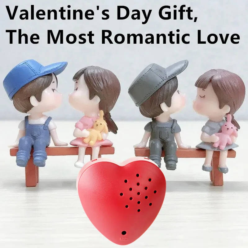 IN STOCK Valentine Gift 2024 30 seconds Heart Shape Voice Recorder Personalized Gift For Wife Husband Boyfriend Girlfriend